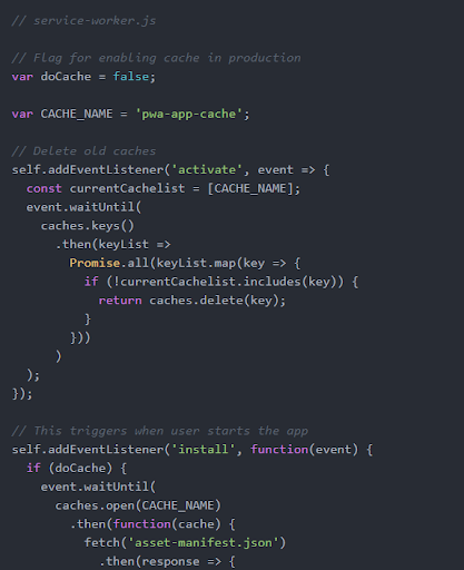 Register a Service worker 