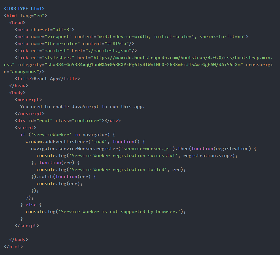 Register a Service worker 
