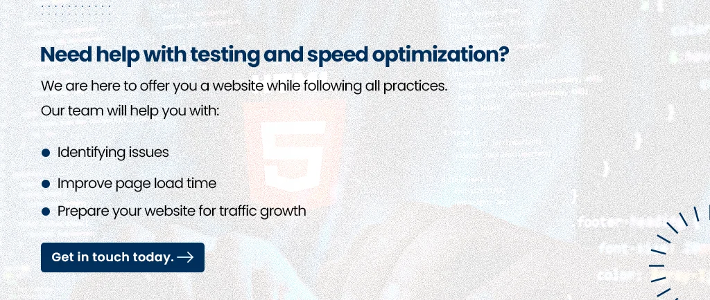 help with testing and speed optimization