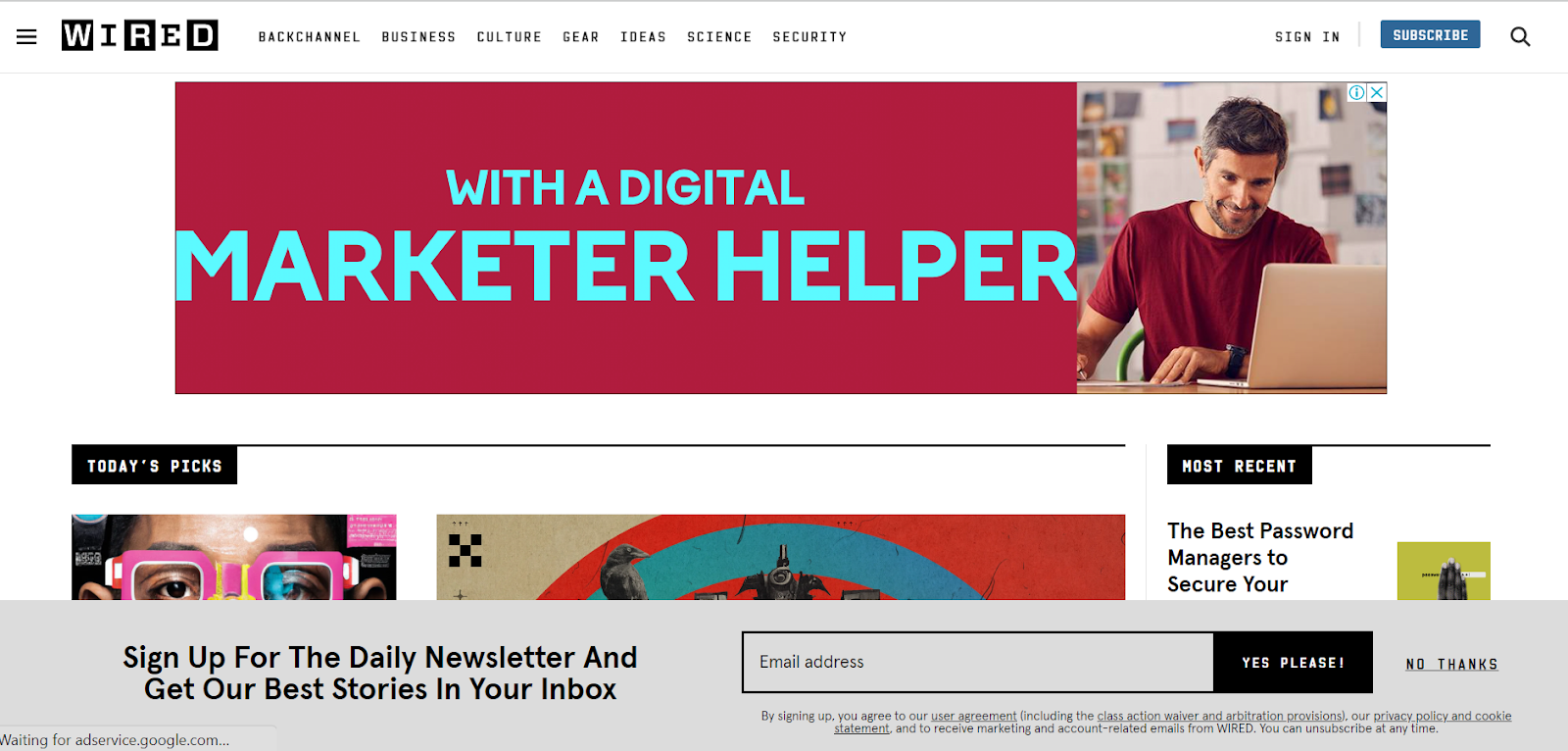 Wired responsive website design 