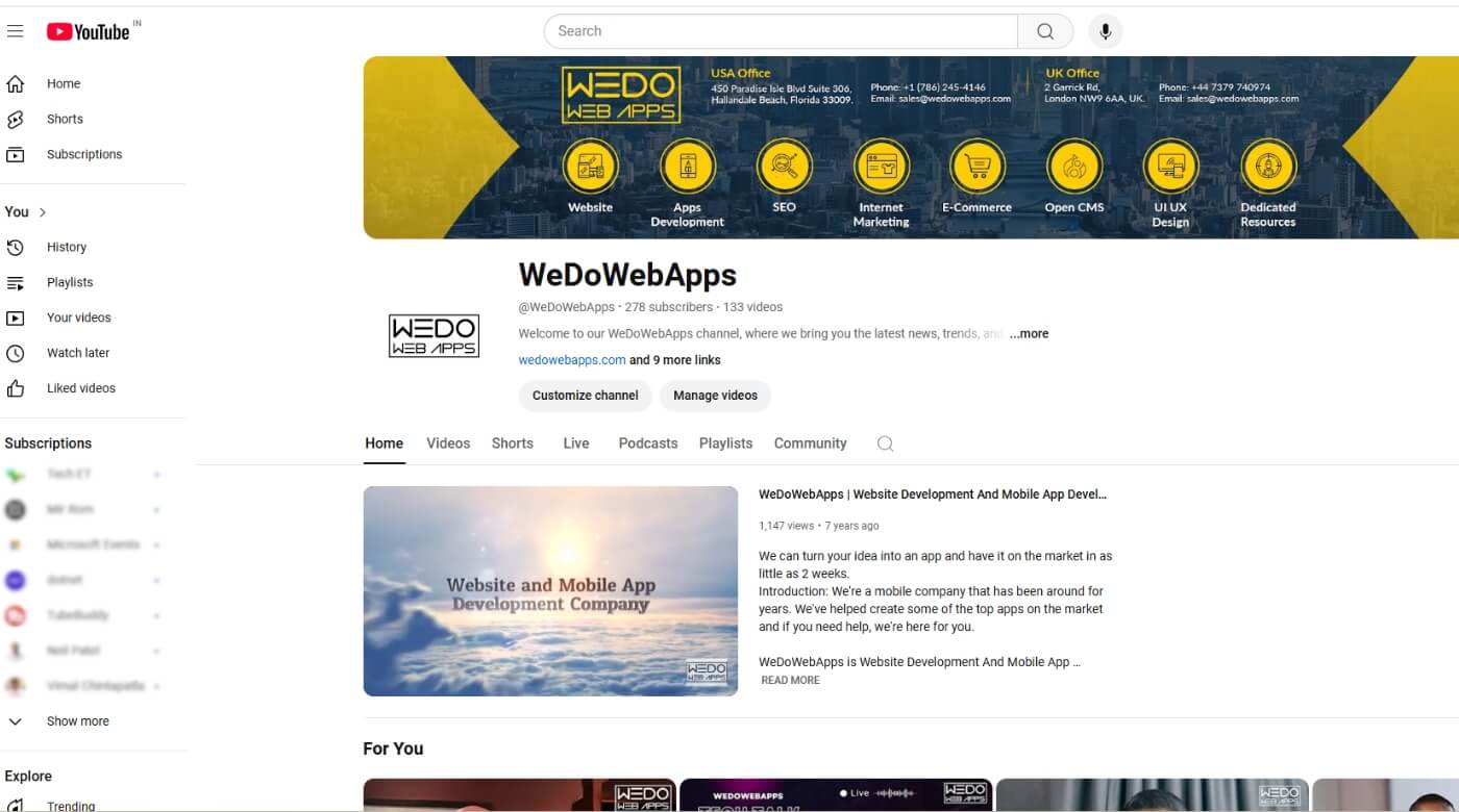 YouTube Subscriber List on PC 