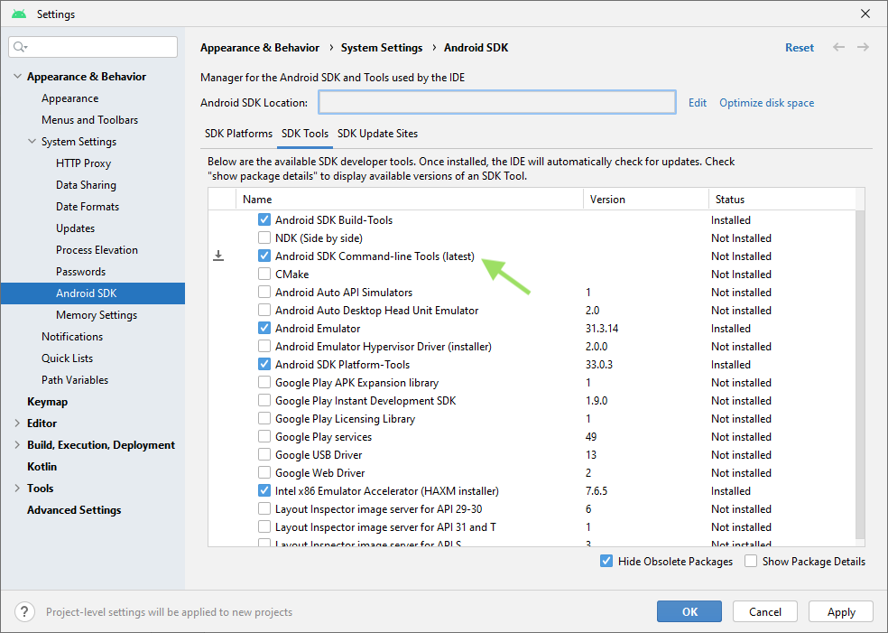 Android SDK Command Line Tools