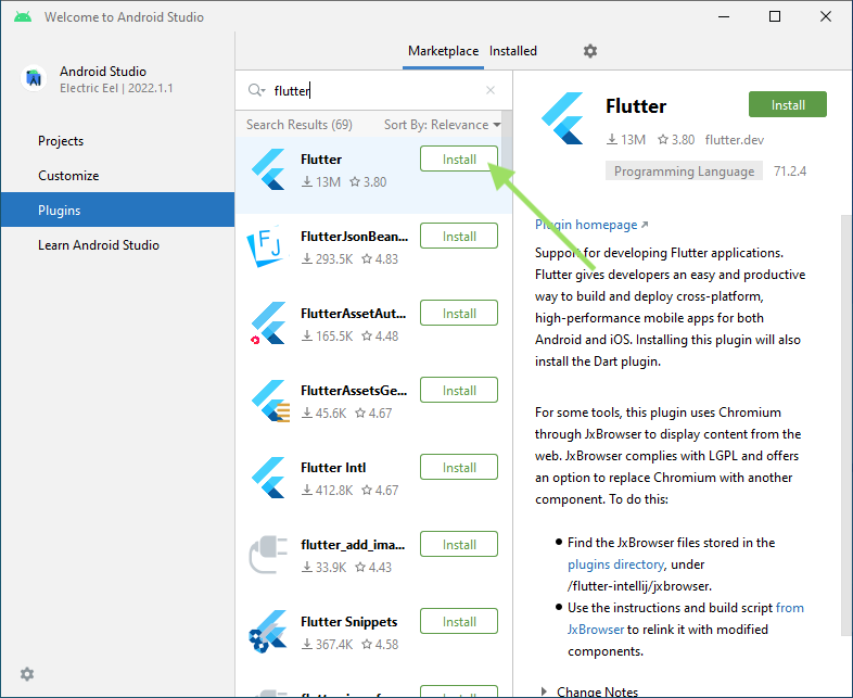 Install Flutter Plugin