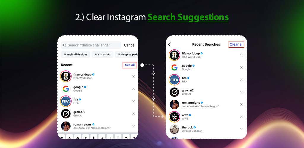 Clear Instagram Search Suggestions
