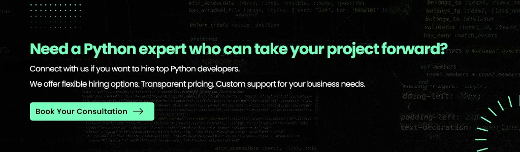 Python expert can take your project forward